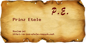 Prinz Etele névjegykártya